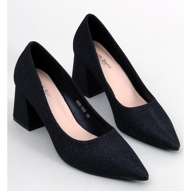 Coella Black Block Heel Pumps sort 1