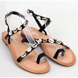Seastar Augello Sorte flip-flops med skaller 1