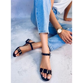Seastar Clary Black sandaler med lav hæl sort 2