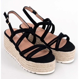 Seastar Altman Black wedge espadriller sort 1