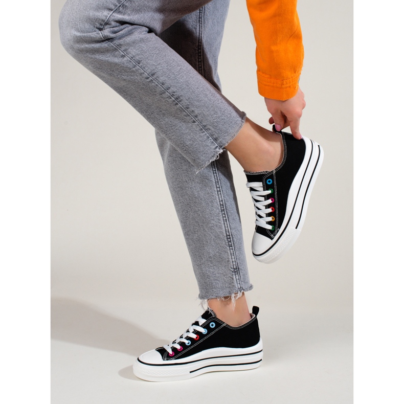 Platformssneakers til kvinder Shelovet sort 2