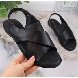 Flade slip-on sandaler til kvinder sorte Potocki YQ21024 brun 4