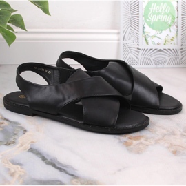 Flade slip-on sandaler til kvinder sorte Potocki YQ21024 brun 5