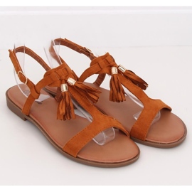BM Bayles Camel damesandaler brun 1