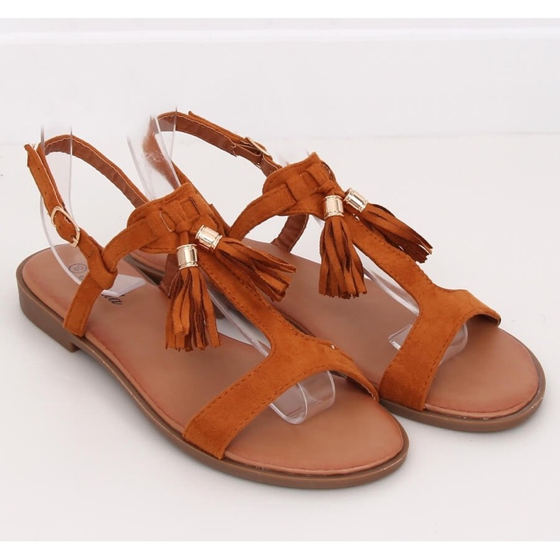 BM Bayles Camel damesandaler brun 1