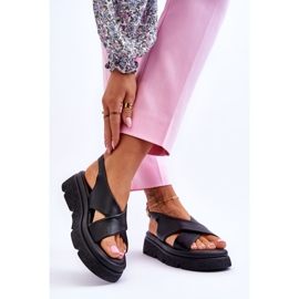 PE1 Moderigtige sorte Chester Platform-sandaler 2