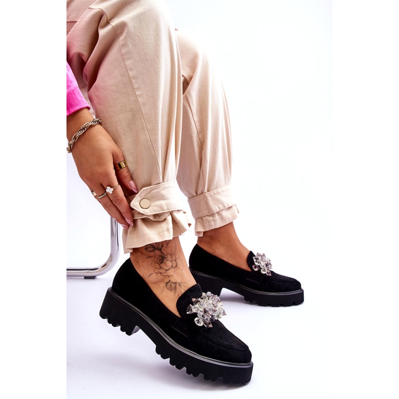 FB2 Dameudsmykkede platform loafers Sort Brenda 5