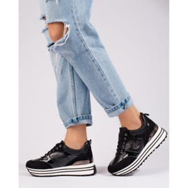 W. Potocki Sorte Potocki wedge sneakers til kvinder 2