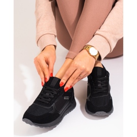 Shelovet sneakers i sort ruskind til kvinder 2