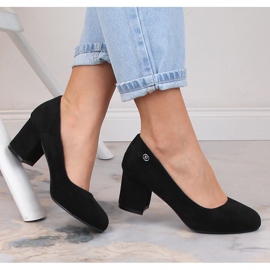 Dame pumps i sort ruskind eVento 5952 1