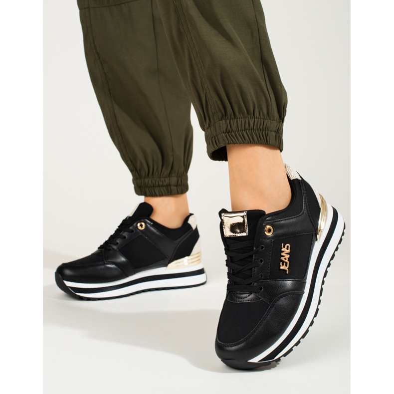 Shelovet høj platform sneakers sort 1