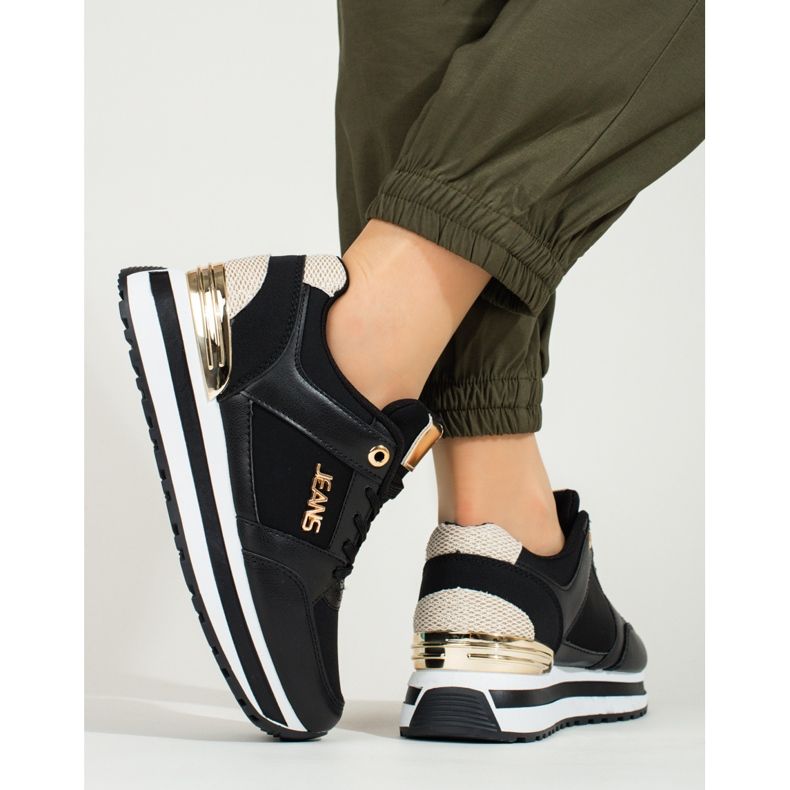 Shelovet høj platform sneakers sort 2