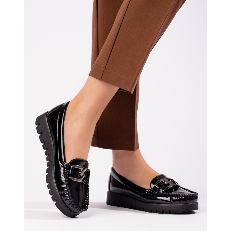 W. Potocki Lakerede dame loafers Potocki sorte 1