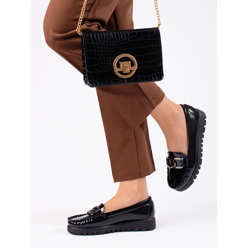 W. Potocki Lakerede dame loafers Potocki sorte 2