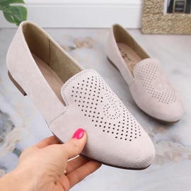 Læder ruskind komfortable slip-on sko beige S.Barski LR29515 1
