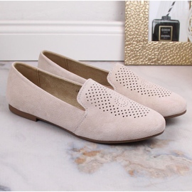 Læder ruskind komfortable slip-on sko beige S.Barski LR29515 2