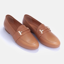 Marco Shoes Loafers med guldudsmykning brun 6