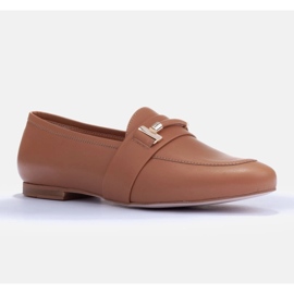 Marco Shoes Loafers med guldudsmykning brun 2