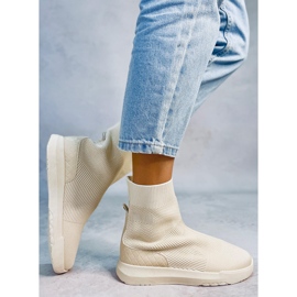 Ervin Beige sok high-top sneakers 1