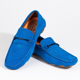 Blå ruskinds loafers til mænd fra Shelovet 1