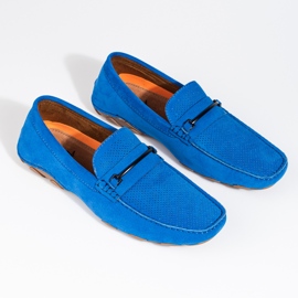 Blå ruskinds loafers til mænd fra Shelovet 2