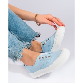 Blå platform slip-on sneakers fra Shelovet 1