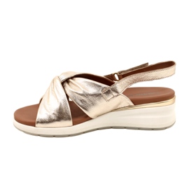 Caprice Platino metal lædersandaler 9-28300-20 959 gylden 4