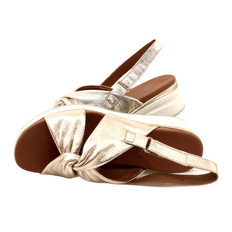 Caprice Platino metal lædersandaler 9-28300-20 959 gylden 7