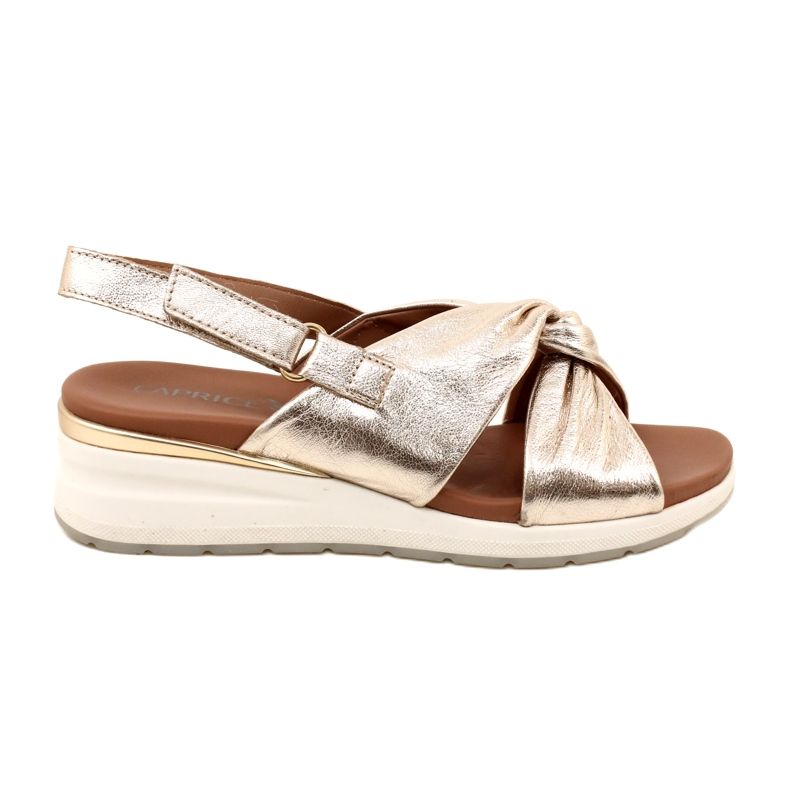 Caprice Platino metal lædersandaler 9-28300-20 959 gylden 2