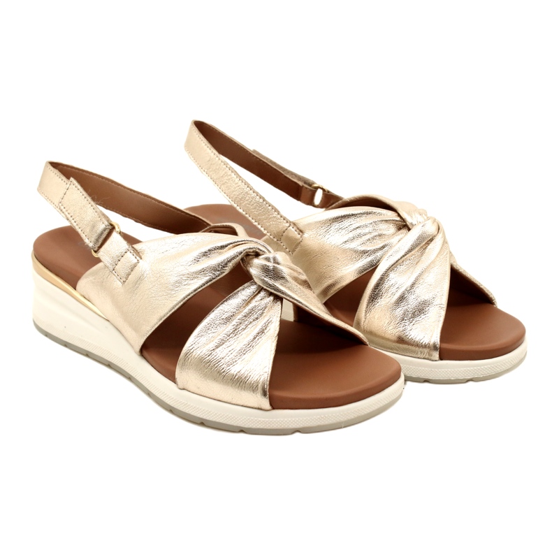 Caprice Platino metal lædersandaler 9-28300-20 959 gylden 8
