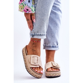 PS1 Damesandaler på en dekoreret platform Beige Joyce 1