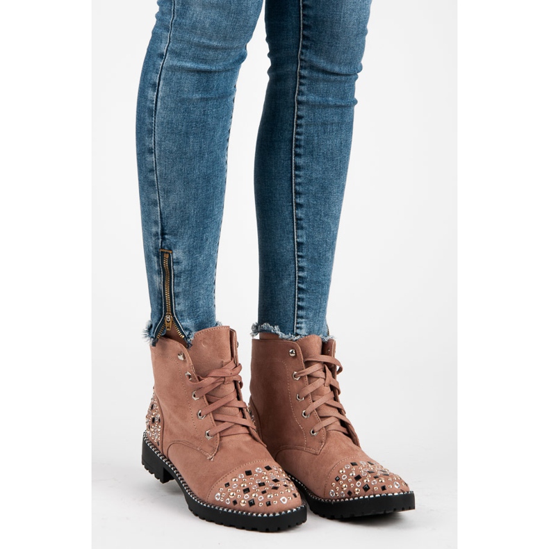 Ideal Shoes Ruskindarbejdere lyserød 1