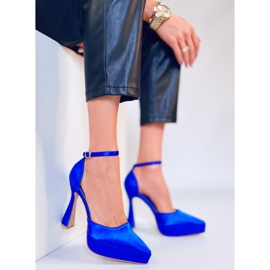 Carlie Navy platform pumper blå 1