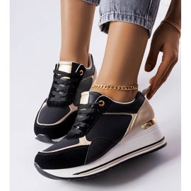 Sorte wedge sneakers fra Harvé 1