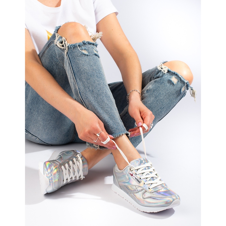 Shelovet sølv holografiske sneakers 1