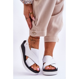 Lemar Hvide Morgan lædersandaler 1