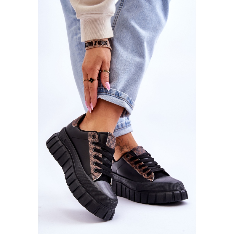 PG1 Platformsneakers i læder til kvinder Sort Alison 2