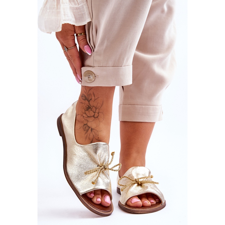 Women's Leather Ballerinas Zazoo 2660/007 Guld gylden 1