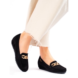Shelovet loafers i sort ruskind 1