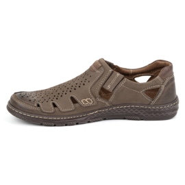 Joker Mænds sommerlædersko, slip-on 500J oliven grøn 1