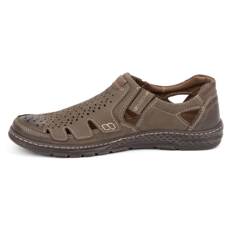 Joker Mænds sommerlædersko, slip-on 500J oliven grøn 1