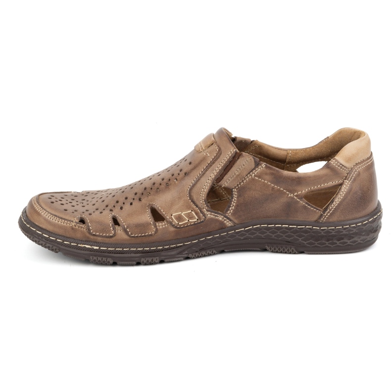 Joker Mænds sommerlædersko, slip-on 500J brun 1