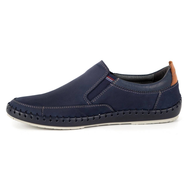 Kampol Loafers i perforeret læder til mænd 51KAM marineblå 1