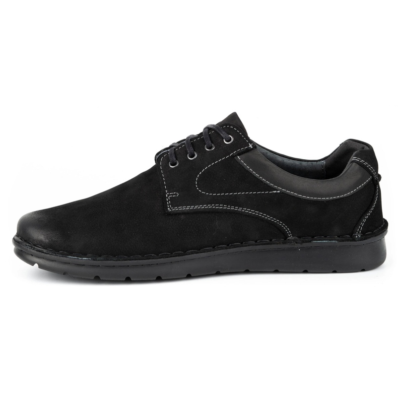 Kampol Herre afslappet lædersko 13/3 sort nubuck 1
