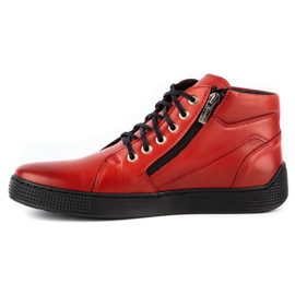 Kampol Herresko læder sneakers 120SW rød 1