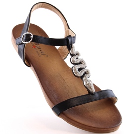 Komfortable flade sandaler til kvinder med en slangesort S.Barski Kv 5541-42 1