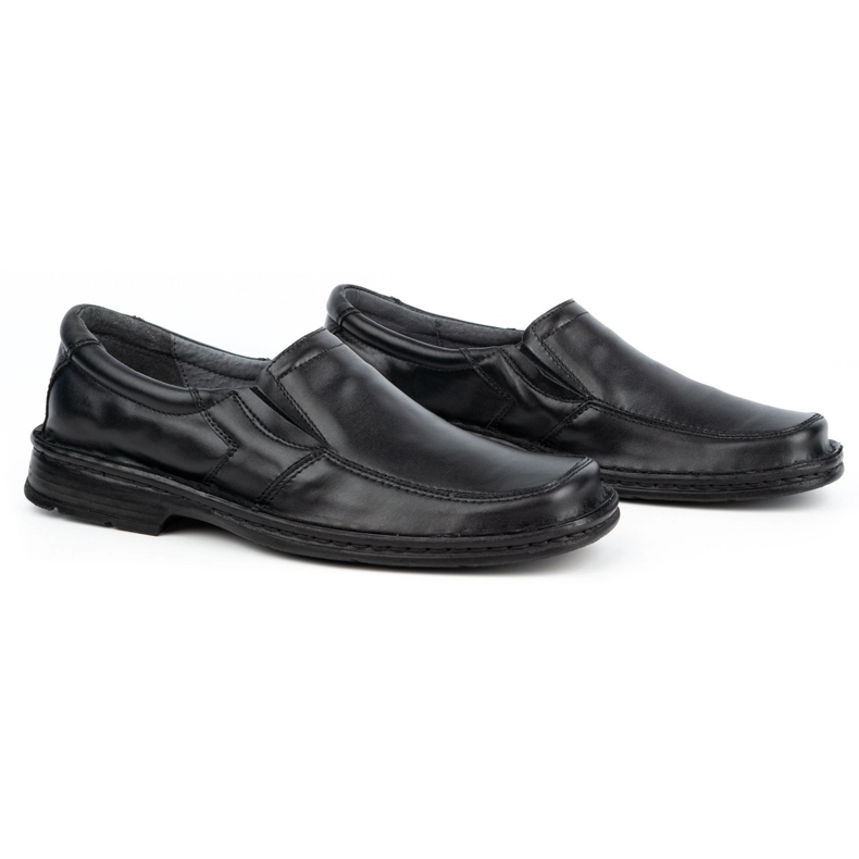 WASAK Herre læder slip-on mokkasiner 0114W, sort 2
