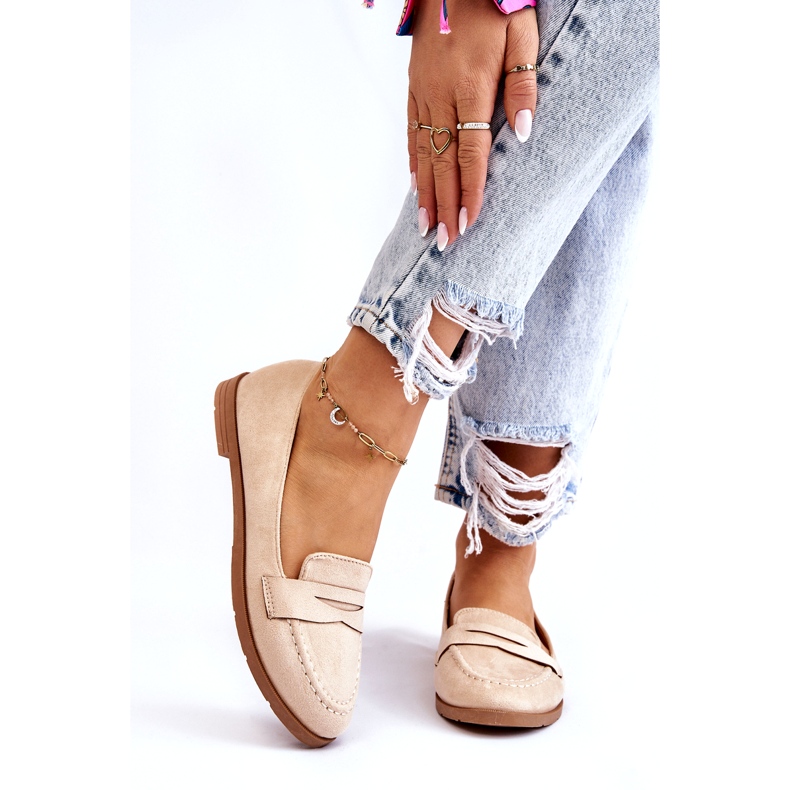 PS1 Komfortable ruskinds loafers til kvinder Beige Lucca 1