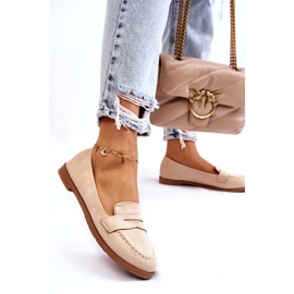 PS1 Komfortable ruskinds loafers til kvinder Beige Lucca 3