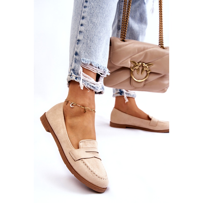PS1 Komfortable ruskinds loafers til kvinder Beige Lucca 3